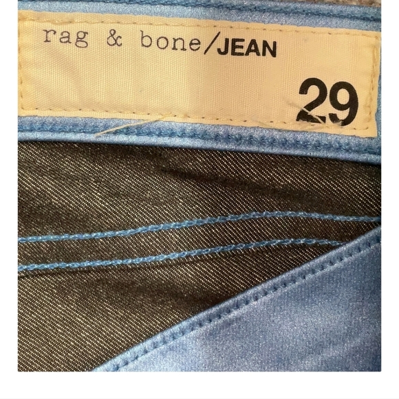 Rag & Bone Modele Sky Blue Metallic Jeans/Leggings New Size 29 - Picture 5 of 5